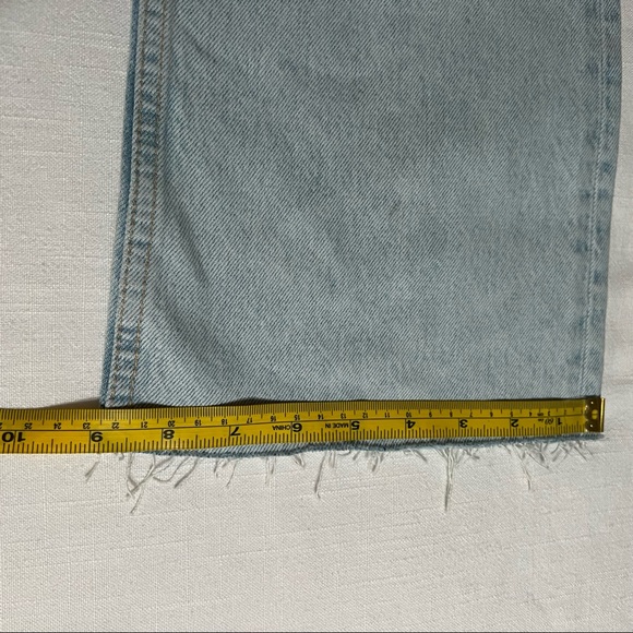 Zara High Rise Cropped Rip Flare Denim Jeans Light Blue - Picture 12 of 12